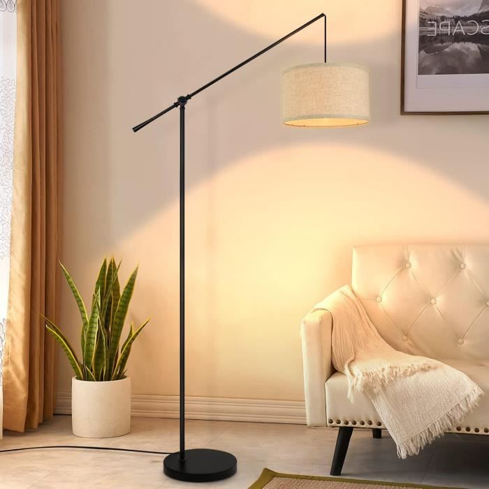 Lampe sur pied moderne pour salon 146 cm - Abat-jour en tissu Lampe sur