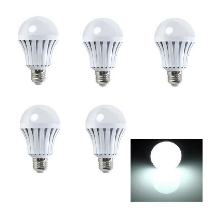 Ampoule Led E27 La Plus Puissante LOT DE 5 AMPOULE LED E27 10W COULEUR BLANC FROID 6000K - Cdiscount Maison