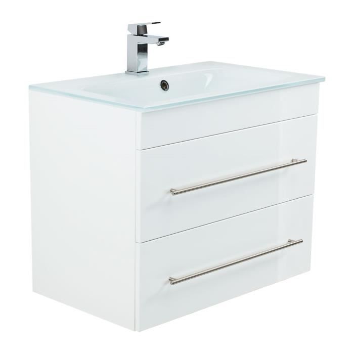 Meuble Salle De Bain Avec Vasque En Verre Achat Vente Pas Cher