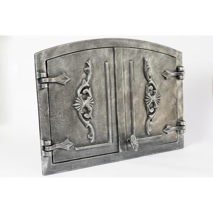 Porte De Révision En Fonte Pour Poêle, Four Ou Cheminée - Dimensions 285 X 250 Mm - Noir Métallisé