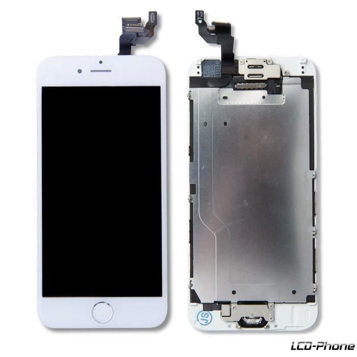 Ecran Complet iPhone 6 Blanc - Vitre Tactile + LCD + Caméra + Bouton Home -  Cdiscount Téléphonie