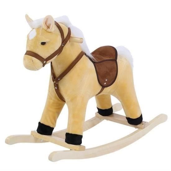 Cheval A Bascule Pour Bebe Enfant Cheval A Bascule D Equitation Balancoire Jouet A Bascule En Peluche Douce Marron Beige Ohl Achat Vente Jouet A Bascule Cdiscount