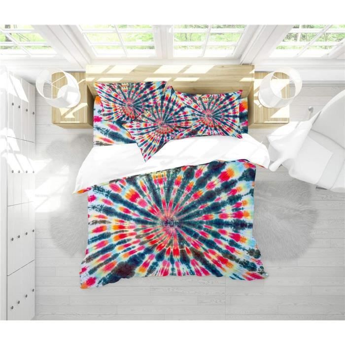 Housse De Couette Pottery Barn Teen – Tie Dye Rayé, Gris, Queen, 100% Coton, Neuve