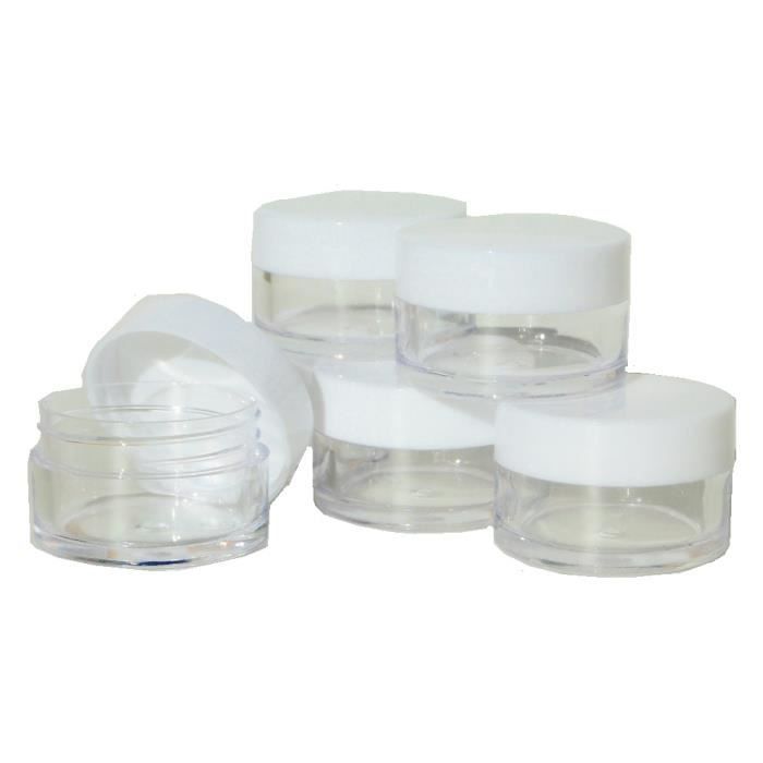 lot x 6 pots de creme vide en plastique transparent cosmetique echantillon contenant fard a paupieres maquillage creme cdiscount au quotidien