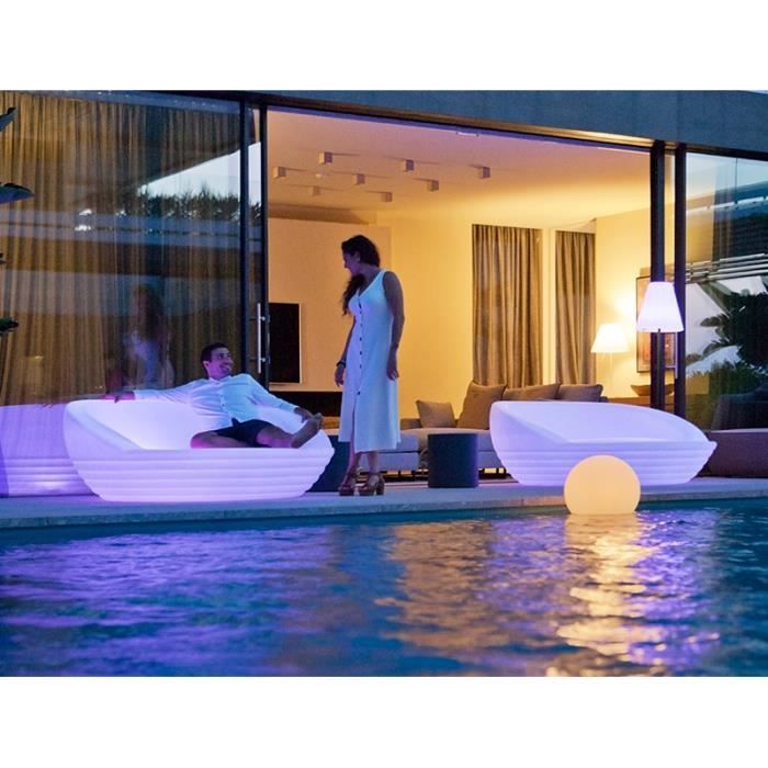 canape d exterieur lumineux moovere solaire batterie rechargeable led rgb cdiscount jardin