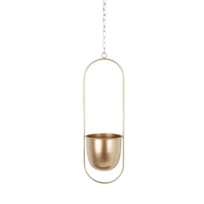 Pot De Fleurs Suspendu En Métal Avec Chaîne – Design Minimaliste – Pour Intérieur, Balcon, Jardin – Plantes Non Incluses
