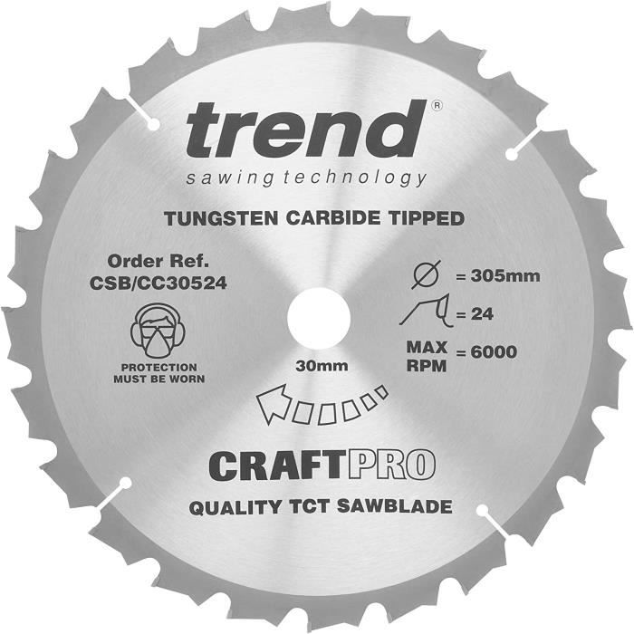 Trend Trend CSB/CC26024 Craft Pro Lame circulaire TCT à crochet négatif Idéal pour... 