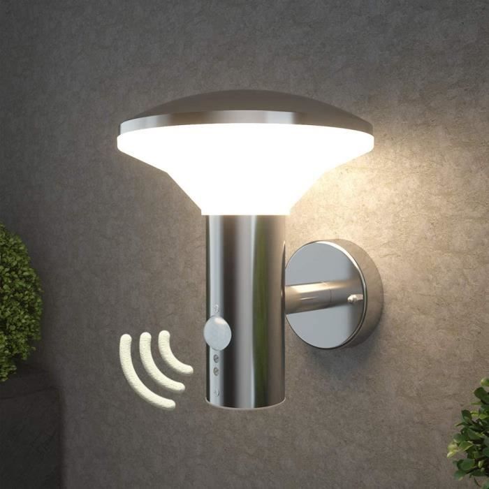 Applique Murale LED Exterieur avec Détecteur de Mouvement et Interrupteur  Crépusculaire Acier Lampe Exterieur Inoxydable Lum[55] - Cdiscount Maison