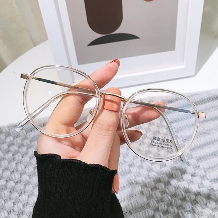 Couleur transparente Lunettes Anti lumiere bleue pour femmes verres transparents lunettes optiques retro po Cdiscount Bijouterie