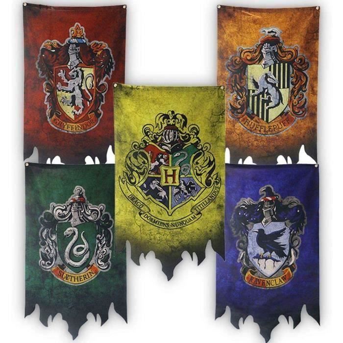 Harry Potter Fan Plaid Pendu Drapeau Magique École Flag Tapisserie