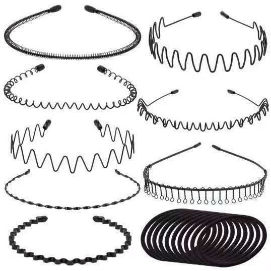 6 Serre-têtes Métalliques Ondulés - Bandeaux élastiques Antidérapants - Pour Sport, Maison, Coiffure