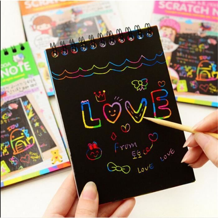 Ensemble De Papier à Gratter Magique Arc-en-ciel Pour Enfants, Jouet De Peinture à Gratter, Livre De Graffiti, Jouets éducatifs Montessori