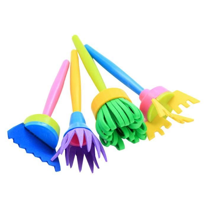 30 Pcs Pinceaux Éponge de Peinture Éducatifs pour Dessiner Colorier Jouets Éducatifs Rouleau de Peinture Cognition Jouet pour Bébé Maternelle
