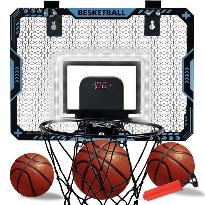 Panier de Basket Interieur Mini Panier Basket avec Lumières Tableau de Bord Électronique pour Chambre Mini Hoop Basket Enfant