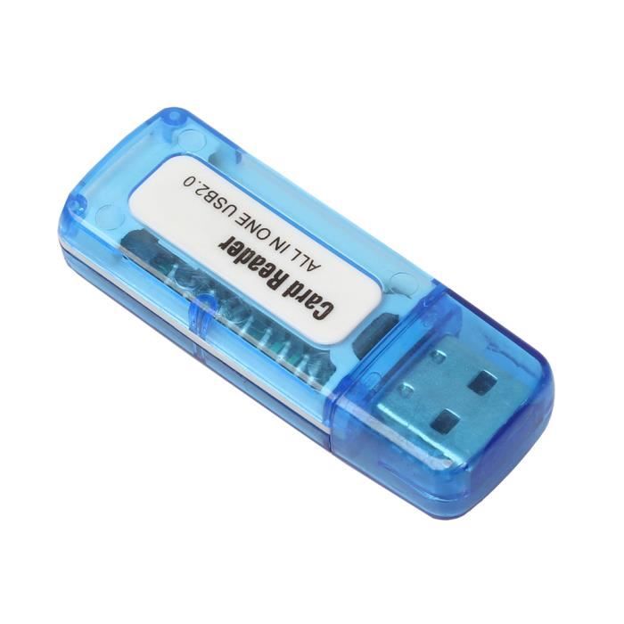 Lecteur carte micro SD micro SDHC USB 2.0 Bleu 