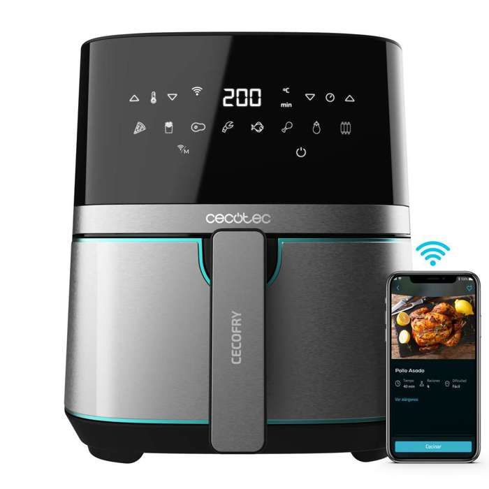 Cecotec Friteuse sans huile 9 L à air chaud Cecofry Dual 9000. 2850 W, nuérique et copacte