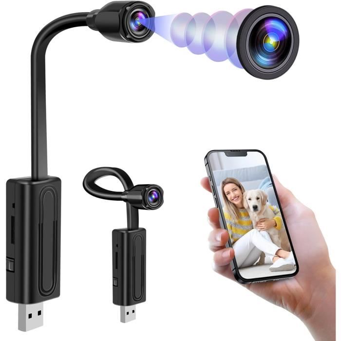 Caméra Espion WiFi 1080P - Mini Caméra Discrète Avec Détection De Mouvement, Vision Nocturne, Angle 150° - Alerte Par Appli