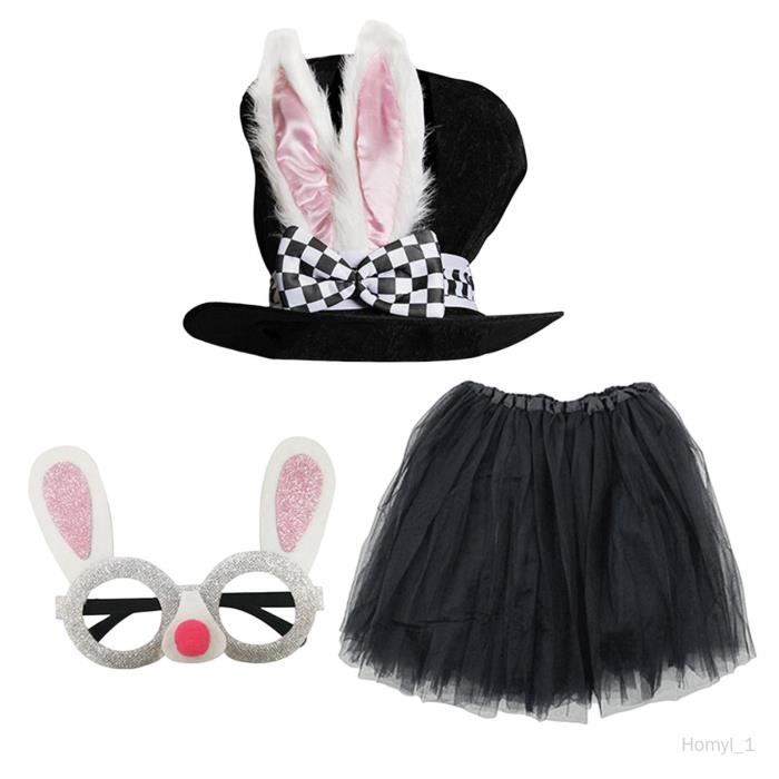 maxToonrain Costume de lapin de Pâques pour femme, déguisement de Playboy avec oreilles de lapin amusantes, ensemble de gants pour femmes adultes (rose, XL