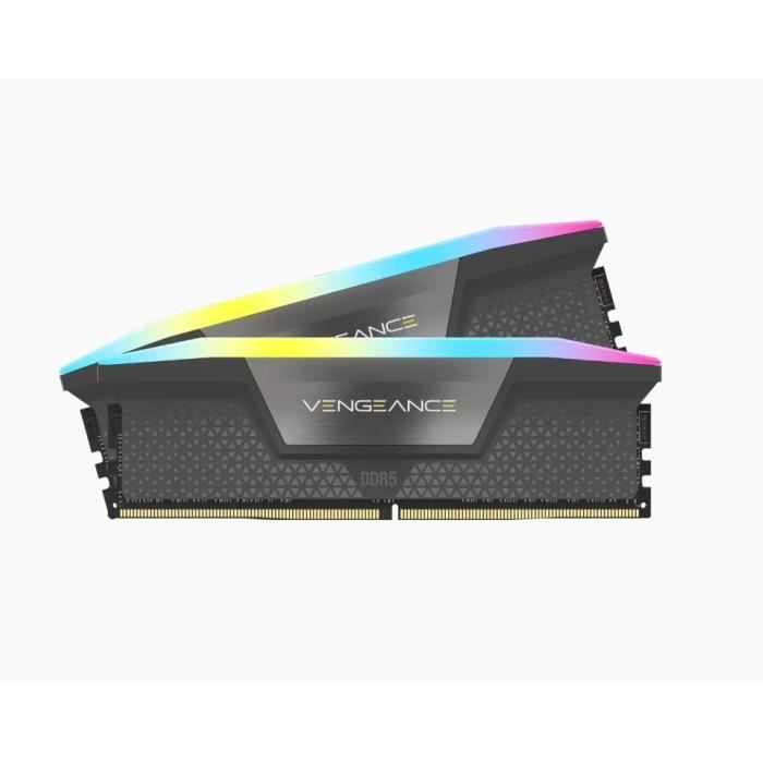 Memoire RAM CORSAIR Vengeance RGB DDR5 32GB 2x16GB DIMM 6000 MHz 1 40V Gris CMH32GX5M2B6000Z30K