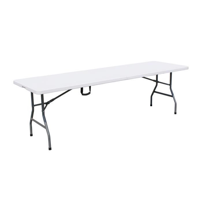 Table Pliante Portable Camping Traiteur 240cm Avec Poignee Prix
