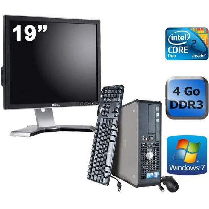 Vente Ordinateur de bureau Dell Optiplex 780 - E8500 3,16GHz -4Go +Ecran 19'' pas cher Vente Ordinateur de bureau Dell Optiplex 780 - E8500 3,16GHz -4Go +Ecran 19'' pas cher