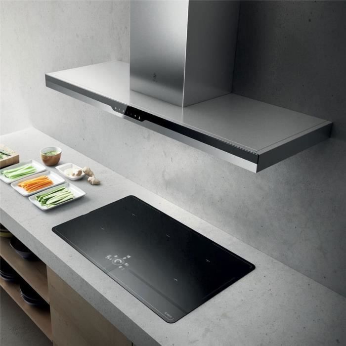 Hotte Cuisine Murale Elica Meteorite Inox Et Verre Noir 900 Mm Cuisissimo Achat Vente Hotte Cdiscount