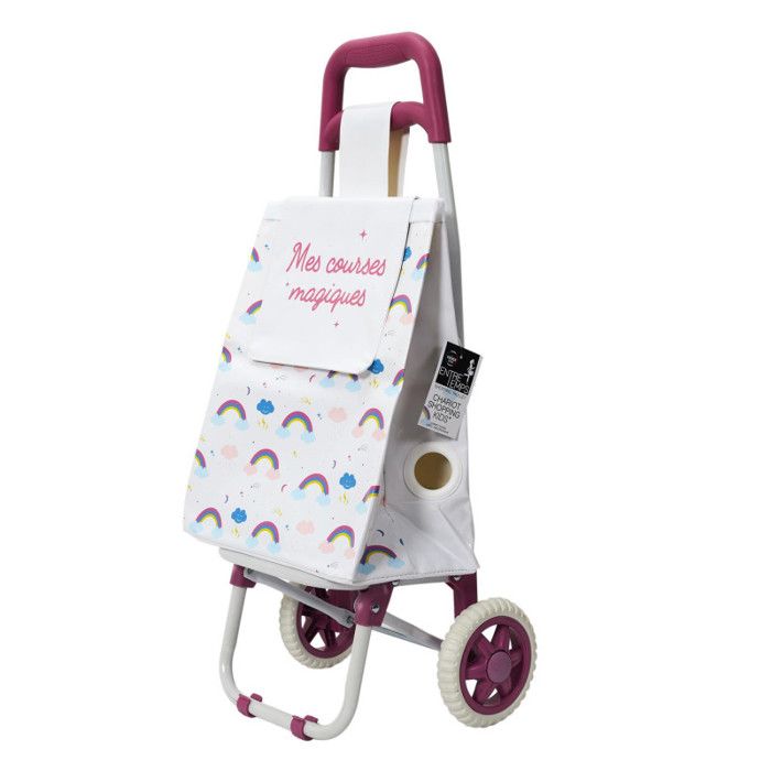 Chariot de courses pour enfant - 19L - Rose - L 305 x P 20 x H 735 cm