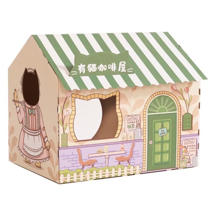 Maison Pour Chat D'Extérieur Isolée 42x42x42cm - Imperméable, Hivernale - Pour Balcon, Jardin, Garage - 14