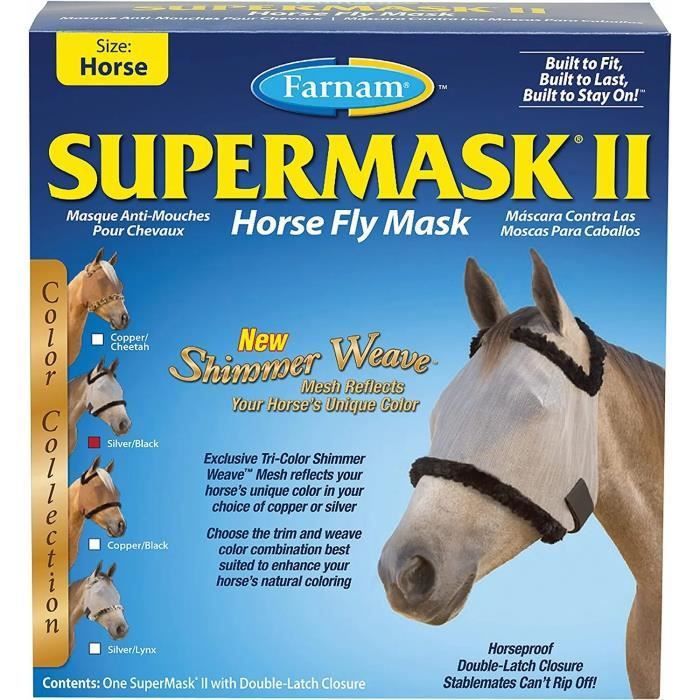 Meilleurs prix pour Masque anti-mouches - Farnam - Supermask II - Blanc - Résistant - Confortable