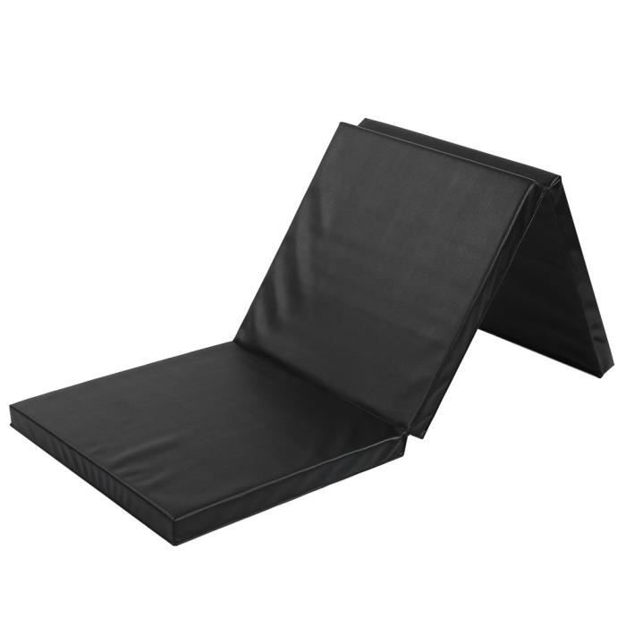 Tapis de Gymnastique Pliable en 3 Parties Antidérapant avec 2 Poignées Tapis de Chute de Yoga 9 Couleurs au Choix
