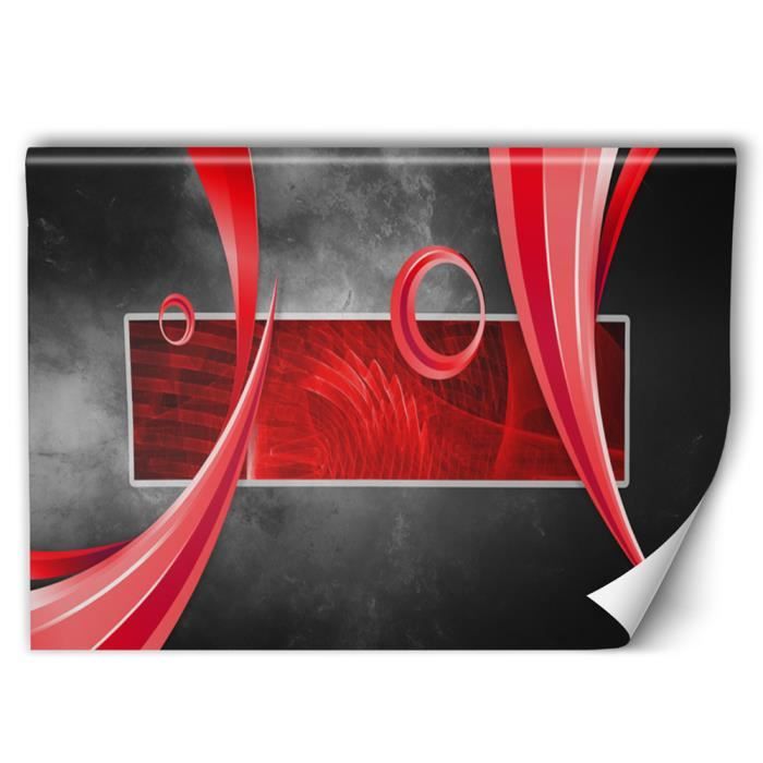 Feeby Papier Paint Intisse Photo Murale Xxl Abstrait Rouge 300x200