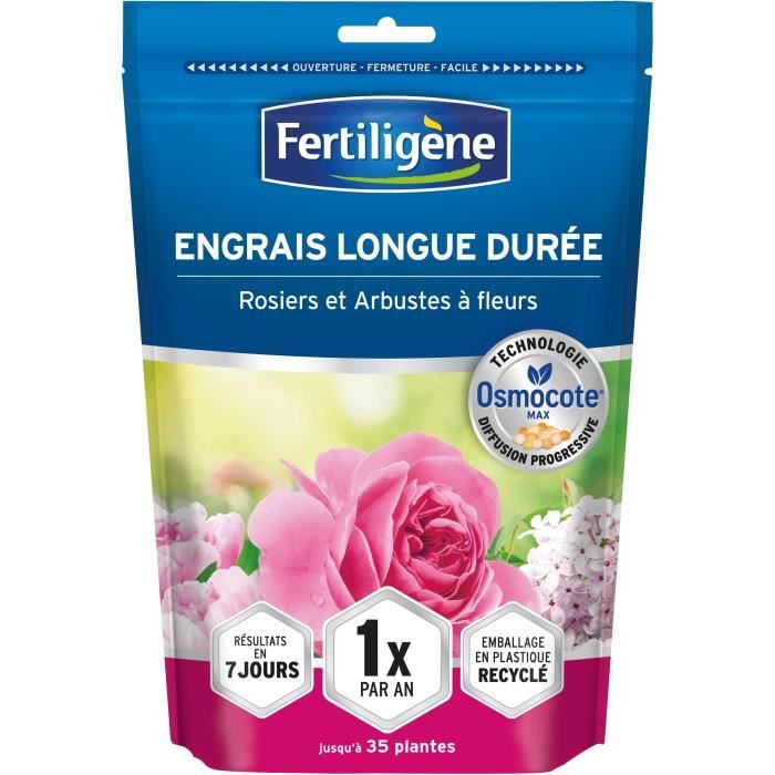 FERTILIGÈNE - Engrais Longue durée Osmocote max Rosiers et Arbustes à fleurs 700g