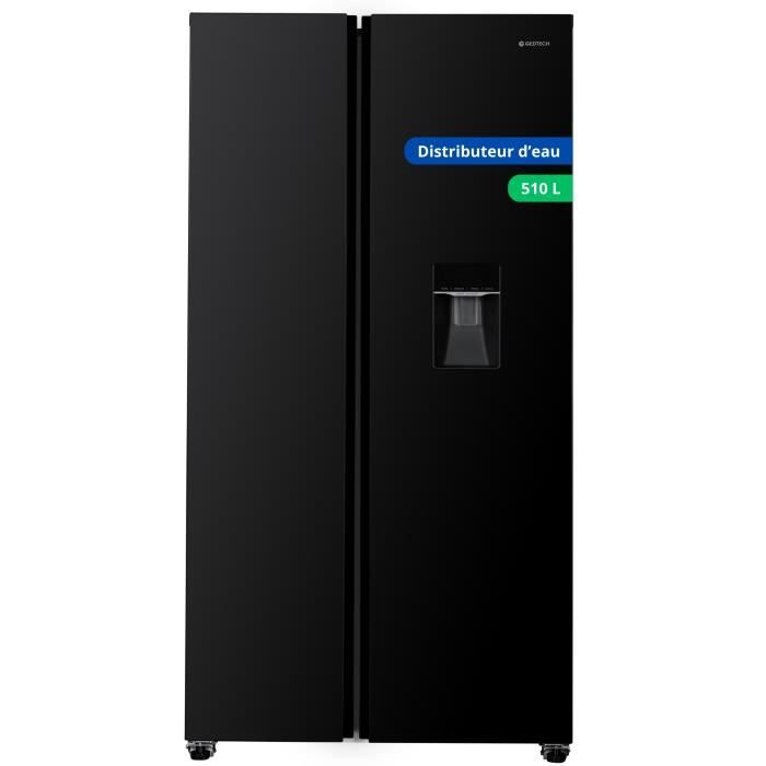GEDTECH™ Réfrigerateur américain GSBS510BL 510L (324L + 181L) - No Frost- Noir - Gedtech
