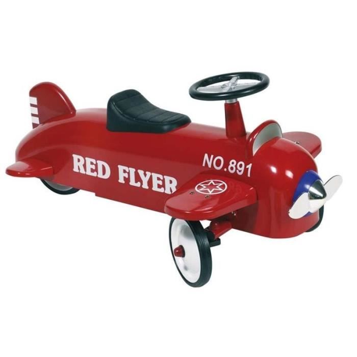 Porteur bebe avion en metal GOKI Rouge Troteur premier pas pour bebe de 1 an Cdiscount Jeux Jouets