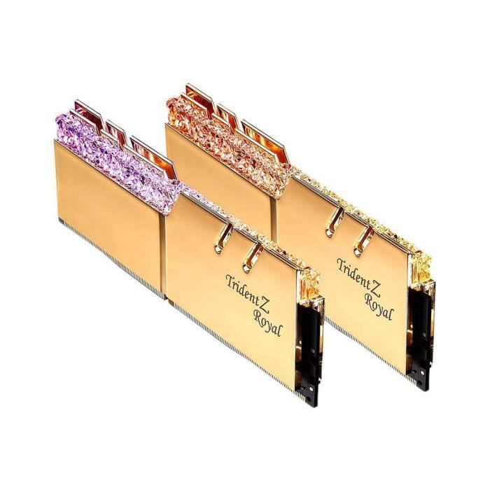  Memoire PC Regisi G.SKILL Trident Z Série Royal Mémoire haute performance RGB DDR4 16G (8Gx2) 3600 MHz (F4-3600C18D-16GTRG) Doré5 pas cher
