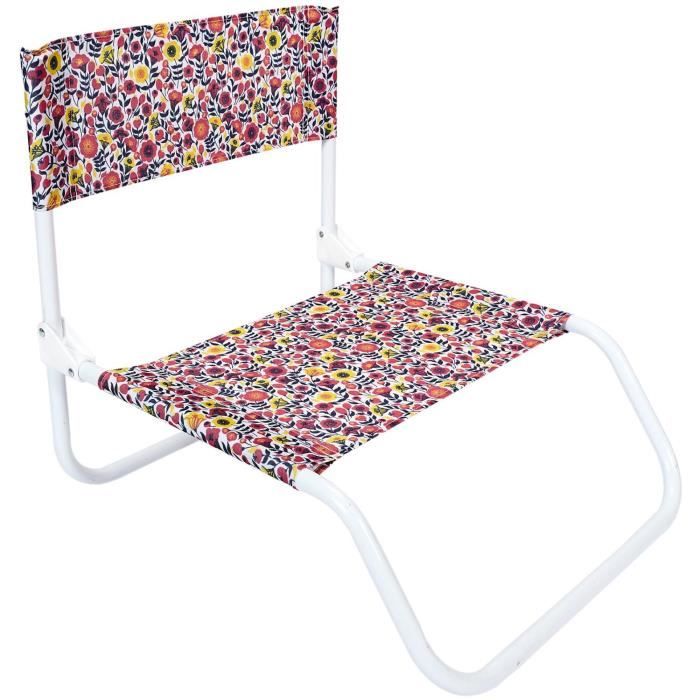 home deco factory hdo2055a chaise de plage pliante chaise camping extérieur pliable liberty rose bleu orange et blanc h47 x 52 x 44