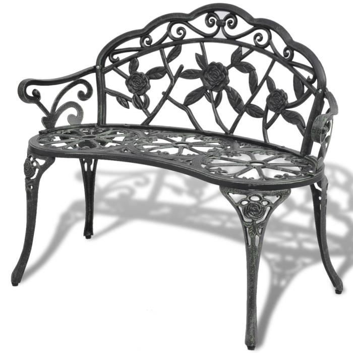 Festnight Banc De Jardin En Aluminium Vert Pour 2 Personnes Achat Vente Banc D Exterieur Festnight Banc De Jardin En Cdiscount