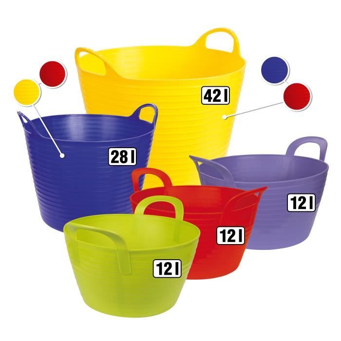 Meilleurs prix pour Seau - Flex Bag - Rouge - 42L - Flexible - 2 poignées