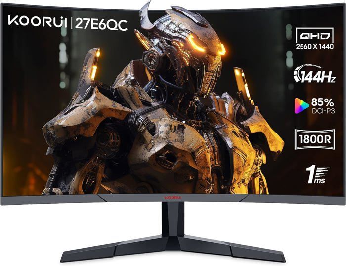Ecran PC Gaming Incurvé – KOORUI – 27E6QC – 27 WQHD – 144Hz – 1ms