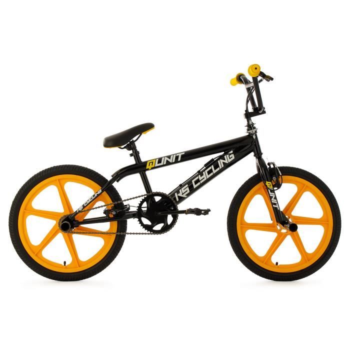 Vélo 20 BMX Freestyle Jaune Électrique pour Enfant Garçon COPPI