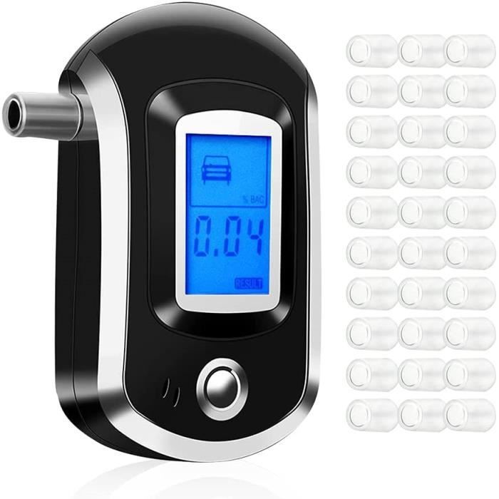 Ethylotest Électronique Aranknew - Portable Avec Ecran LCD - 20 Embouts - Piles Incluses - Homologué