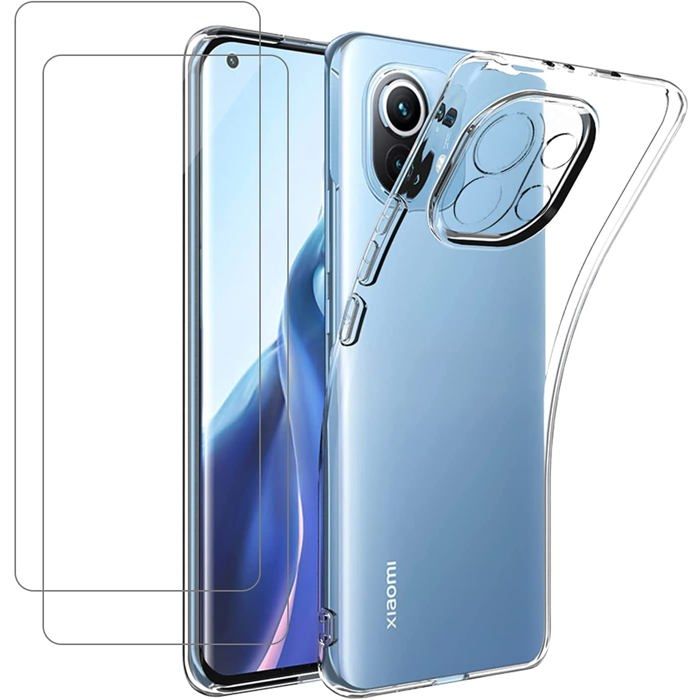 Coque Silicone TPU Transparente + 2 Verres Trempés Pour Xiaomi Mi 10T Lite 5G - Protection Complète - Little Boutik