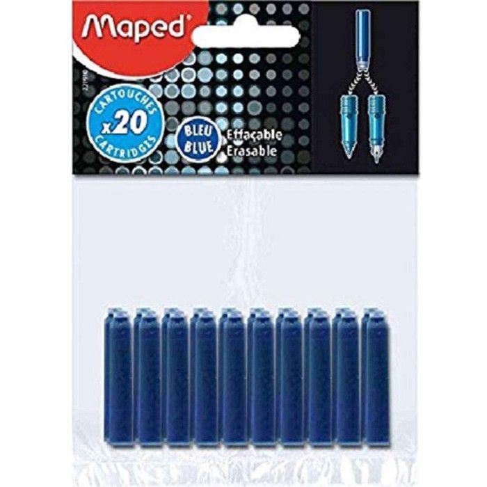 MAPED - 20 Cartouches d'encre standard - Bleu