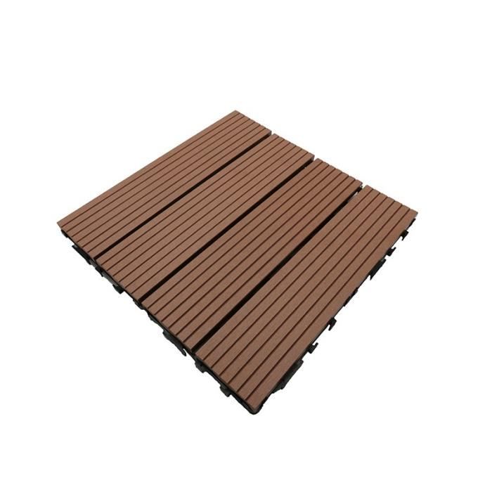 Dalle de terrasse bois composite Modular - MCCOVER - Terre cuite - 30x30 cm - Pose facile et personnalisée