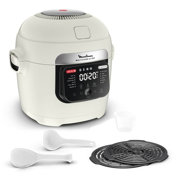 Multicuiseur - MOULINEX - Multicook & Fry MZ7311F0 - 6 L - 12 programmes - Friture à air - Moulinex