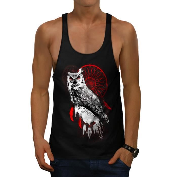 Rêver Catcher Hibou Animal Oiseau De Proie Men S 2xl Débardeur De Gymnase Wellcoda