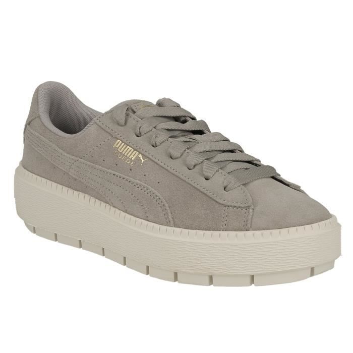 puma suede platform grise
