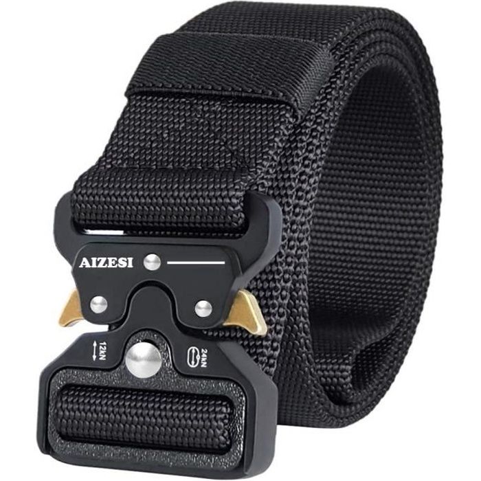 Homme Solide Boucle en Plastique Nylon Toile Tactique Ceinture Sangle Militaire Ceinture