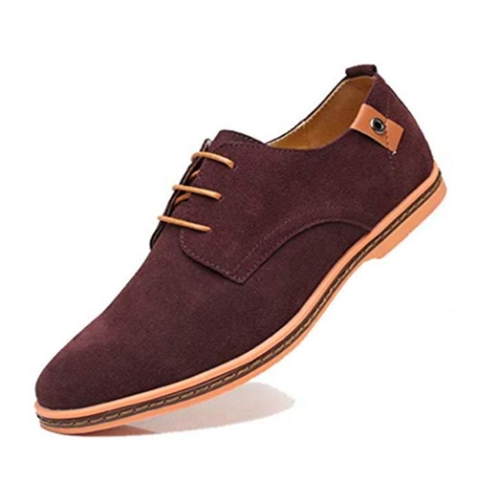 Chaussures Loisir Homme Nubuck Lacets Daim Richelieus Leger Casual Plat Classique Grande Taille Petite Taille 38 48 Marron Cdiscount Sport