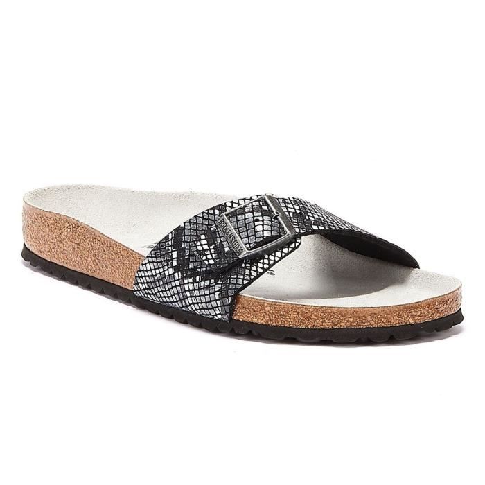 Birkenstock Madrid Birko Flor Python Sandales Noires Pour Femmes - EU ...